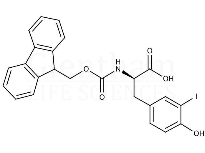 Structure for  Fmoc-3-iodo-D-tyrosine  (244028-70-4)