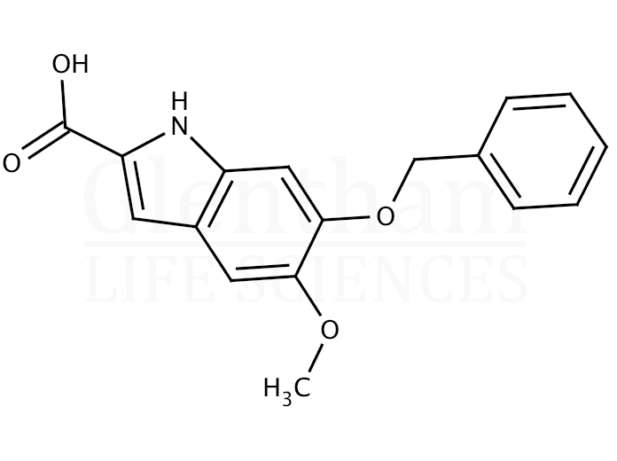 Structure for 6-Benzyloxy-5-methoxyindole-2-carboxylic acid (2495-92-3)