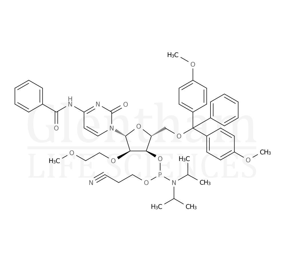 Strcuture for N4-Benzoyl-5''-O-DMT-2''-O-methyl-5-methylcytidine 3''-CE phosphoramidite