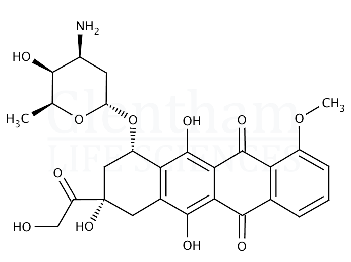 Doxorubicin hydrochloride, USP grade Structure