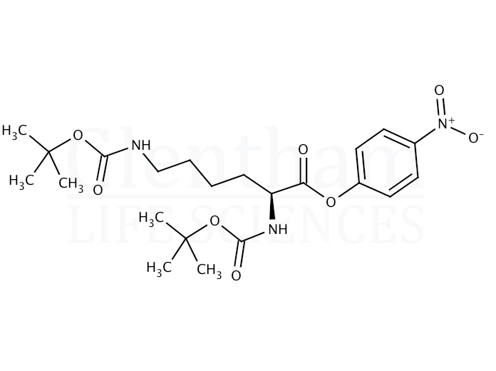 Structure for Boc-Lys(Boc)-ONp (2592-19-0)