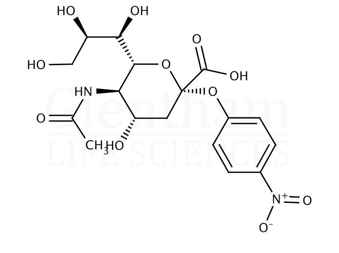 2-O-(4-Nitrophenyl)-a-D-N-acetylneuraminic acid Structure