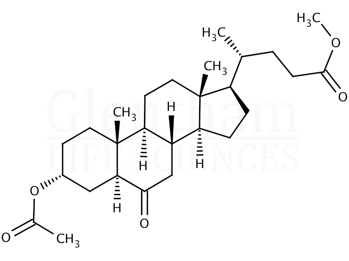 5α-Cholanic acid-3α-ol-6-one 3-acetate methyl ester  Structure