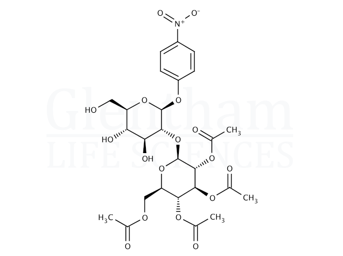 Structure for 4-Nitrophenyl 2-O-(2,3,4,6-tetra-O-acetyl-b-D-glucopyranosyl)-b-D-glucopyranoside