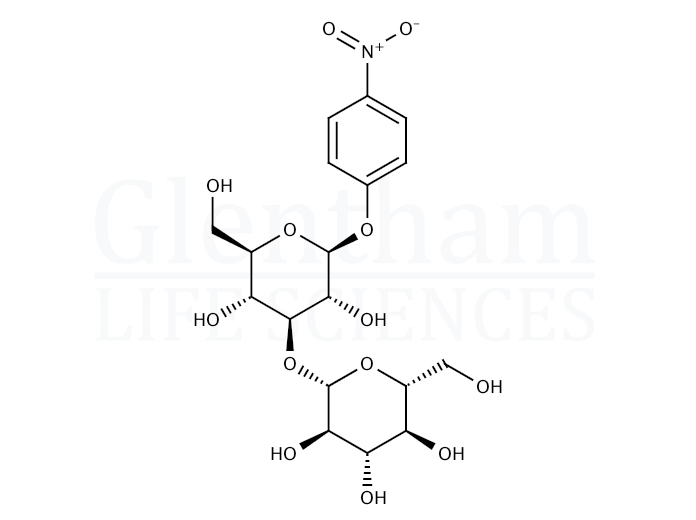 Structure for 4-Nitrophenyl 3-O-(b-D-glucopyranosyl)-b-D-glucopyranoside