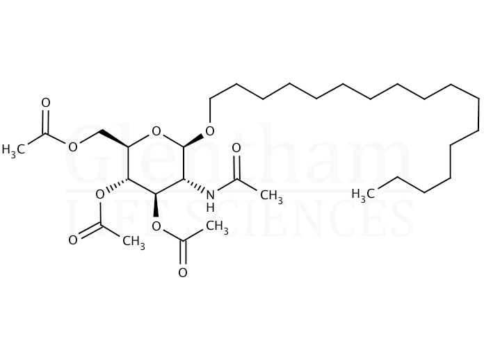 Structure for Heptadecyl 2-acetamido-3,4,6-tri-O-acetyl-2-deoxy-b-D-glucopyranoside (262856-89-3)