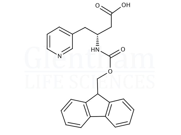 Structure for  (R)-Fmoc-4-(3-pyridyl)-β-Homoala-OH     (269396-66-9)
