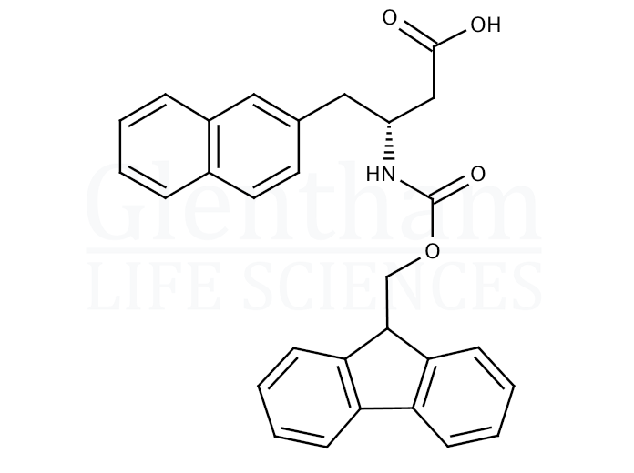 Structure for  (R)-3-(Fmoc-amino)-4-(2-naphthyl)butyric acid   (269398-91-6)