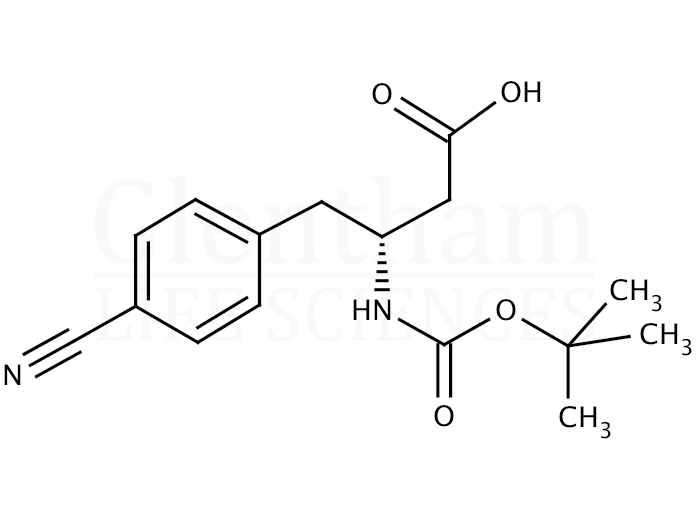 (R)-Boc-4-cyano-β-Homophe-OH    Structure