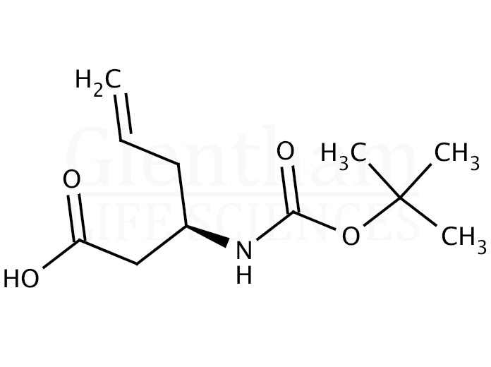 Structure for (R)-3-(Boc-amino)-5-hexenoic acid  (269726-94-5)