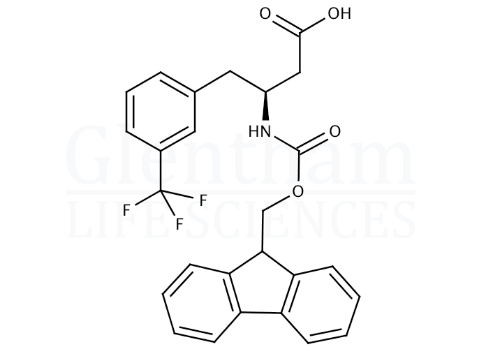 Structure for (S)-Fmoc-3-(trifluoromethyl)-β-Homophe-OH