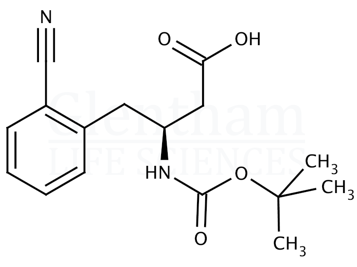 (S)-Boc-2-cyano-β-Homophe-OH    Structure