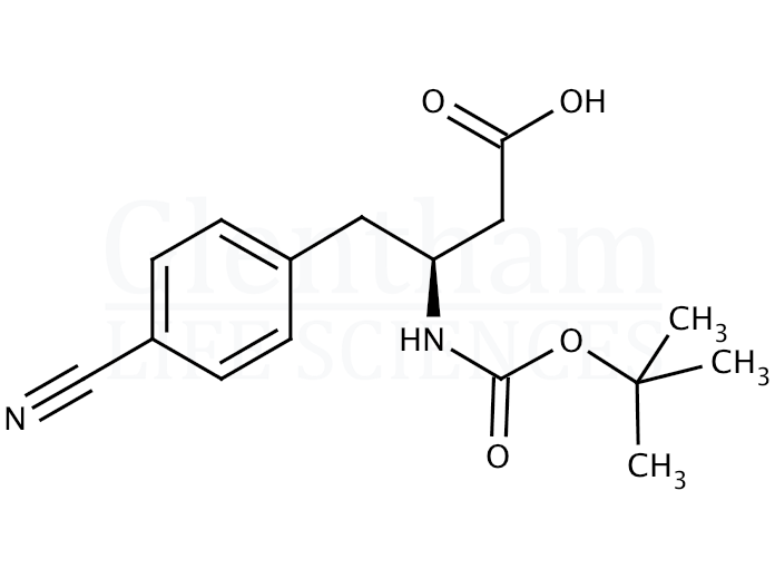 (S)-Boc-4-cyano-β-Homophe-OH    Structure