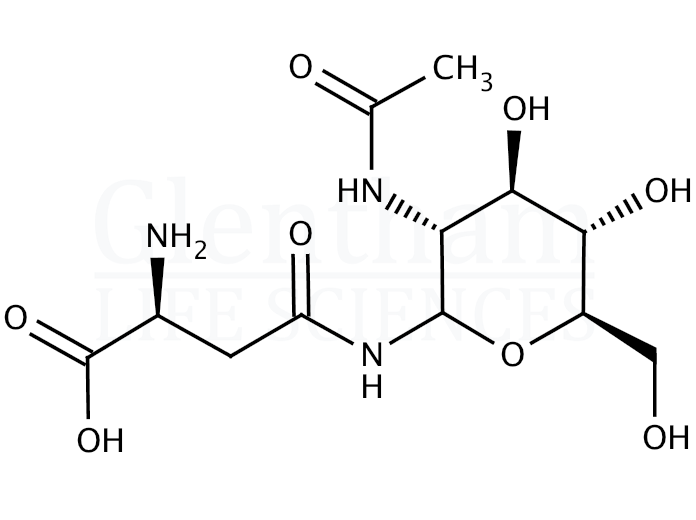 Structure for 2-Acetamido-2-deoxy-b-D-glucopyranosyl L-asparagine
