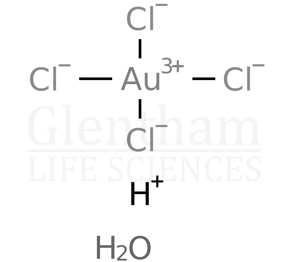 Hydrogen tetrachloroaurate(III) hydrate Structure