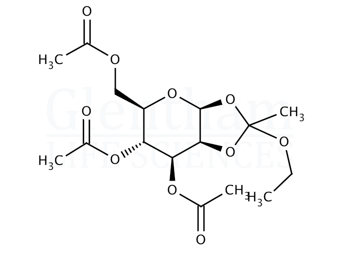 Structure for 3,4,6-Tri-O-acetyl-1,2-O-ethoxyethylidene-b-D-mannopyranose