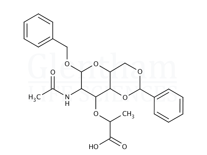 Benzyl N-acetyl-4,6-O-benzylidene-α-D-muramic acid Structure