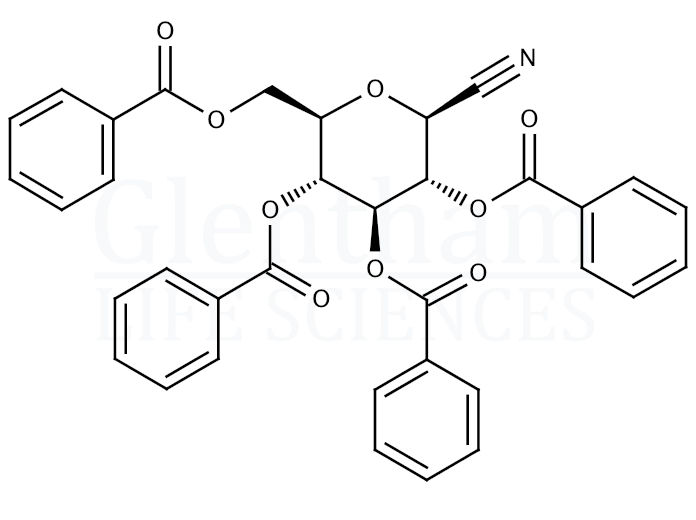Structure for 2,3,4,6-Tetra-O-benzoyl-b-D-glucopyranosyl cyanide