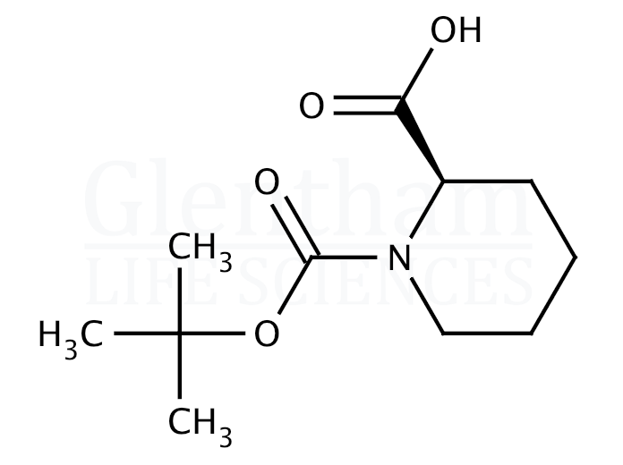 (R)-(+)-N-Boc-2-piperidinecarboxylic acid  Structure