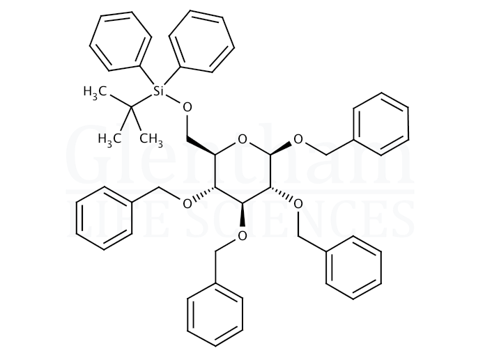 Structure for 1,2,3,4-Tetra-O-benzyl-6-O-tert-butyldiphenylsilyl-b-D-glucopyranose