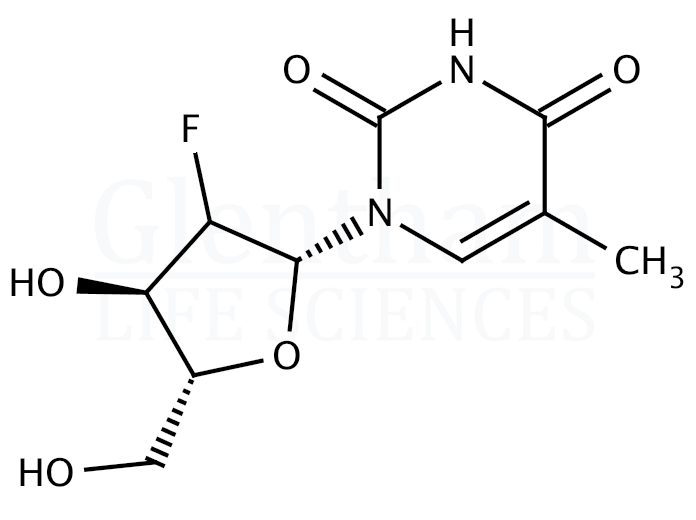 Structure for 2''-Deoxy-2''-fluoro-5-methyluridine