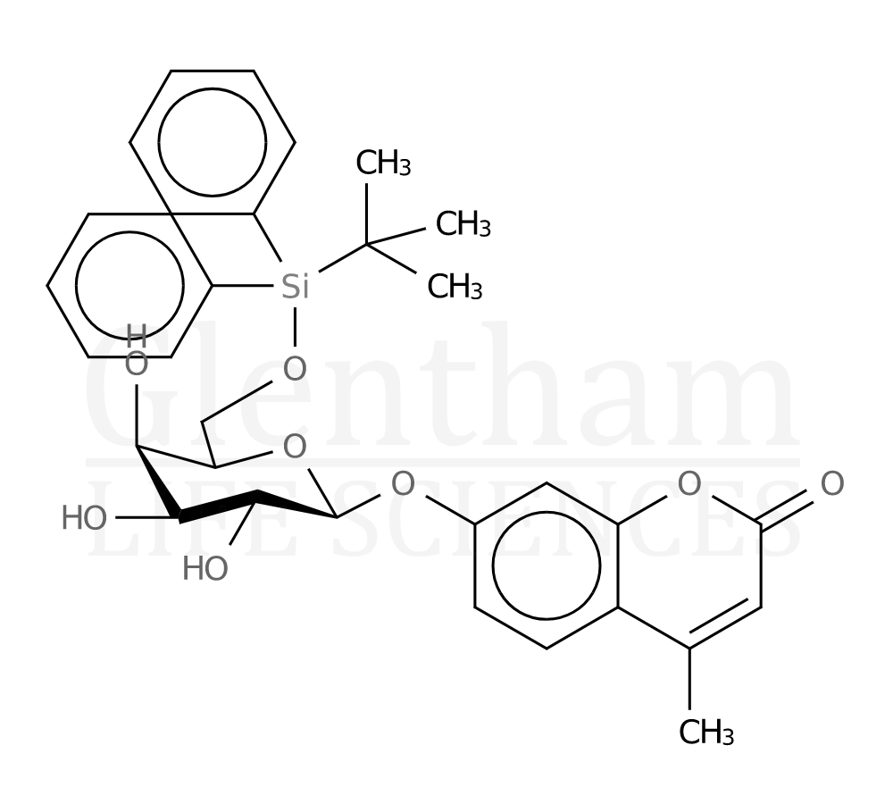Structure for 4-Methylumbelliferyl 6-O-(tert-butyldiphenylsilyl)-b-D-galactopyranoside