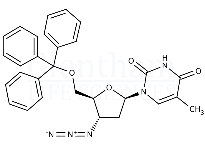 3''-Azido-3''-deoxy-5''-O-tritylthymidine Structure