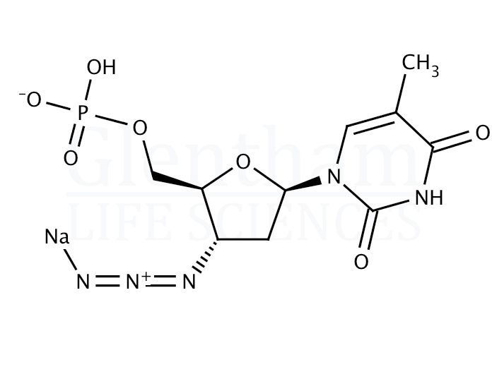 3''-Azido-3''-deoxythymidine 5''-monophosphate sodium salt Structure