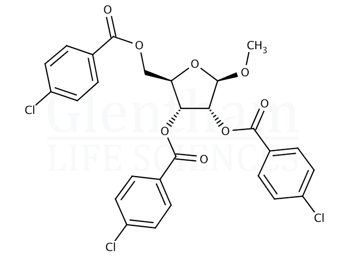 Methyl 2,3,5-Tri-O-p-chlorobenzoyl-β-D-ribofuranoside Structure