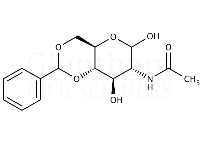 2-Acetamido-4,6-O-benzylidene-2-deoxy-D-glucopyranose Structure