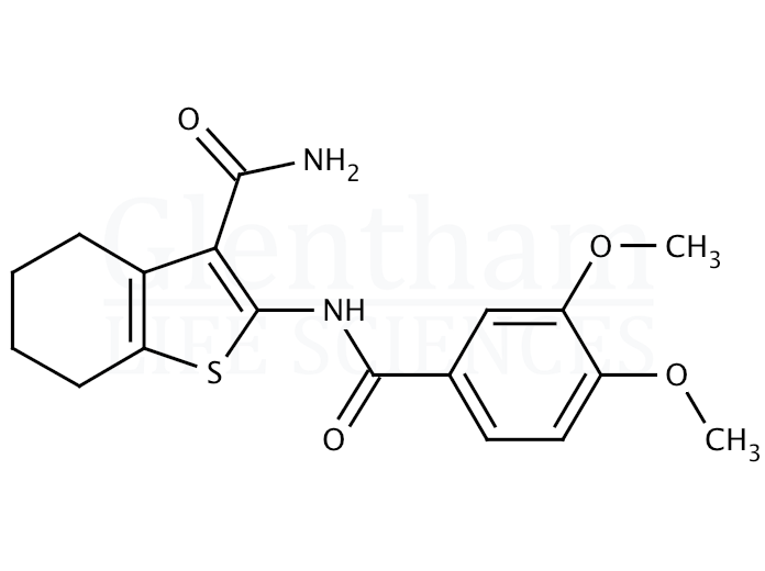 Structure for 2-(3,4-Dimethoxy-benzoylamino)-4,5,6,7-tetrahydro-benzo[b]thiophene-3-carboxylic acid amide