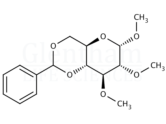 Structure for Methyl 4,6-O-benzylidene-2,3-di-O-methyl-a-D-glucopyranoside