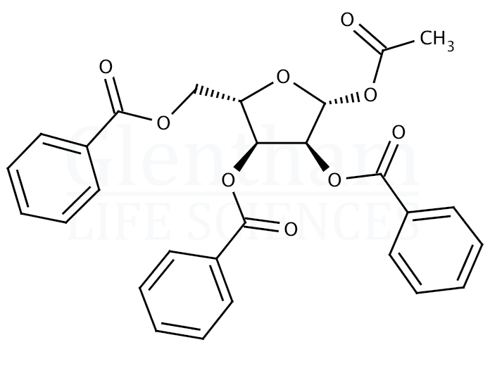 Structure for 1-O-Acetyl-2,3,5-tri-O-benzoyl-b-L-ribofuranose