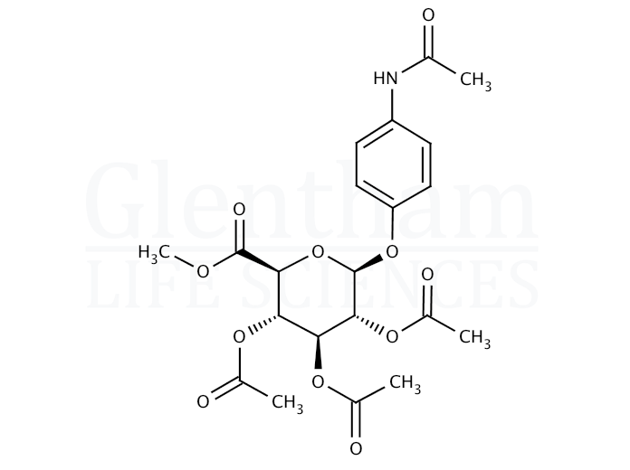 Structure for 4-Acetamidophenyl-2,3,4-tri-O-acetyl-b-D-glucuronide methyl ester