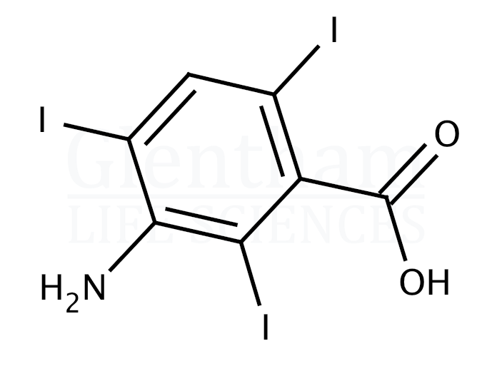 Structure for 3-Amino-2,4,6-triiodobenzoic acid  (3119-15-1)