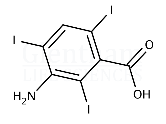 Structure for  3-Amino-2,4,6-triiodobenzoic acid   (3119-15-1)