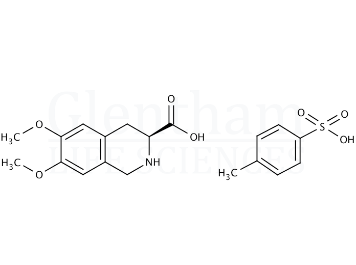 Structure for (S)-(-)-1,2,3,4-Tetrahydro-6,7-dimethoxy-3-isoquinolinecarboxylic acid p-toluenesulfonic acid salt (312623-76-0)