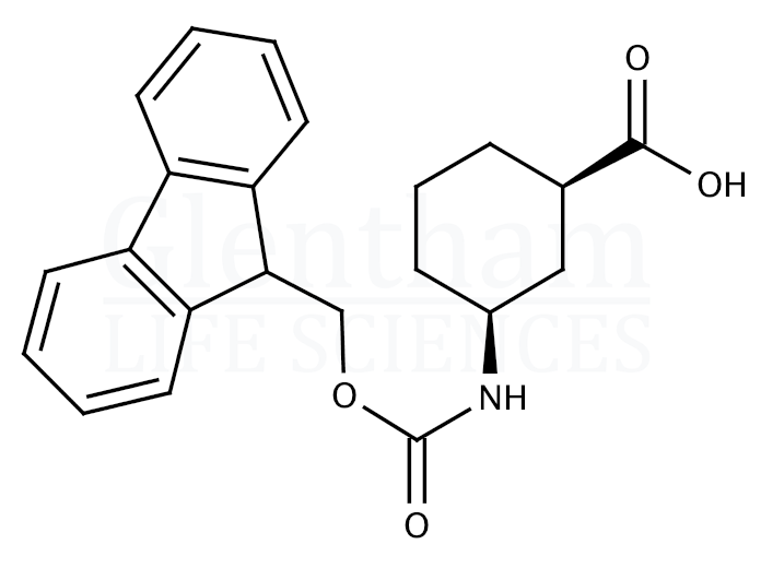 Structure for cis-3-(Fmoc-amino)cyclohexanecarboxylic acid   (312965-05-2)