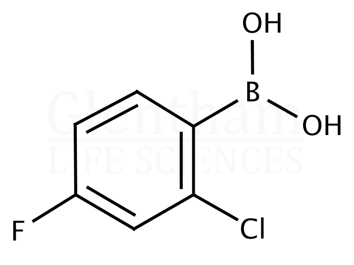 Structure for 2-Chloro-4-fluorophenylboronic acid (313545-72-1)