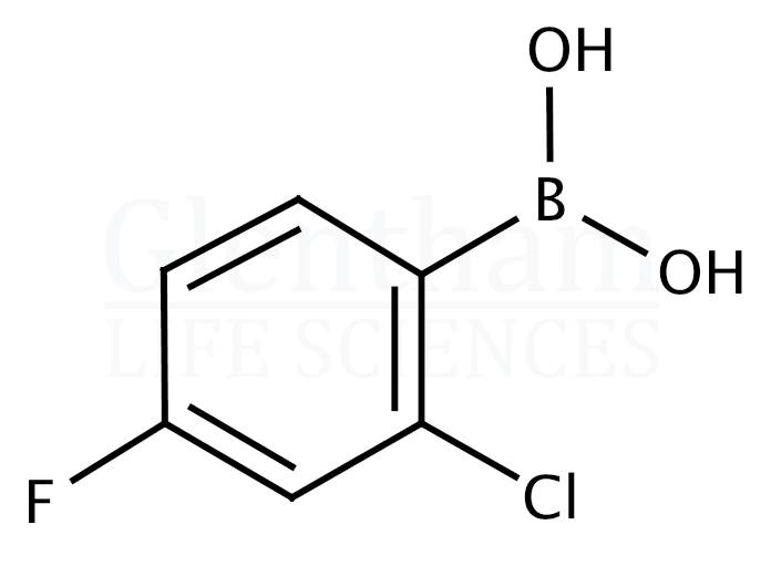 Structure for  2-Chloro-4-fluorophenylboronic acid  (313545-72-1)
