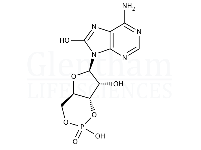 8-Hydroxyadenosine 3′:5′-cyclic monophosphate Structure