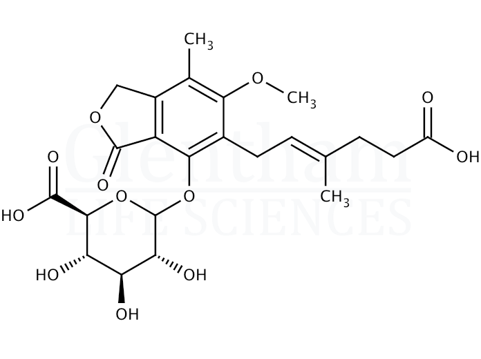 Structure for Mycophenolic acid b-D-glucuronide (31528-44-6)
