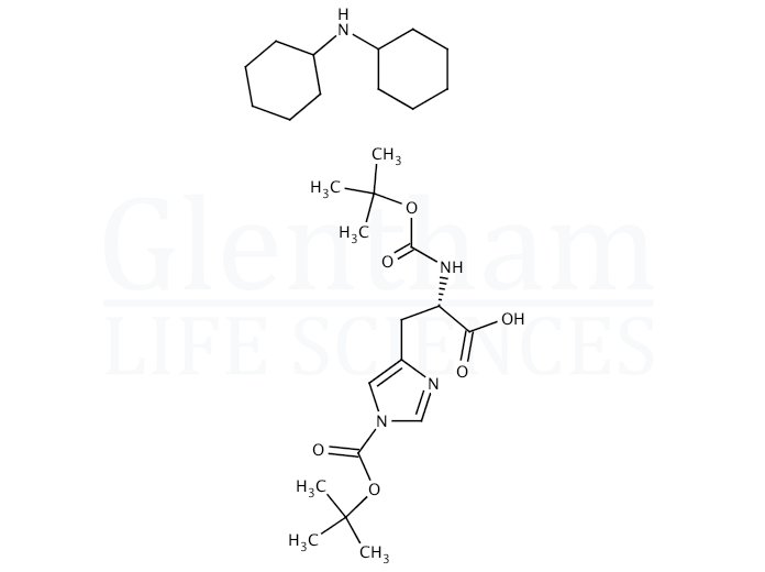 Boc-His(Boc)-OH dicyclohexylammonium salt Structure