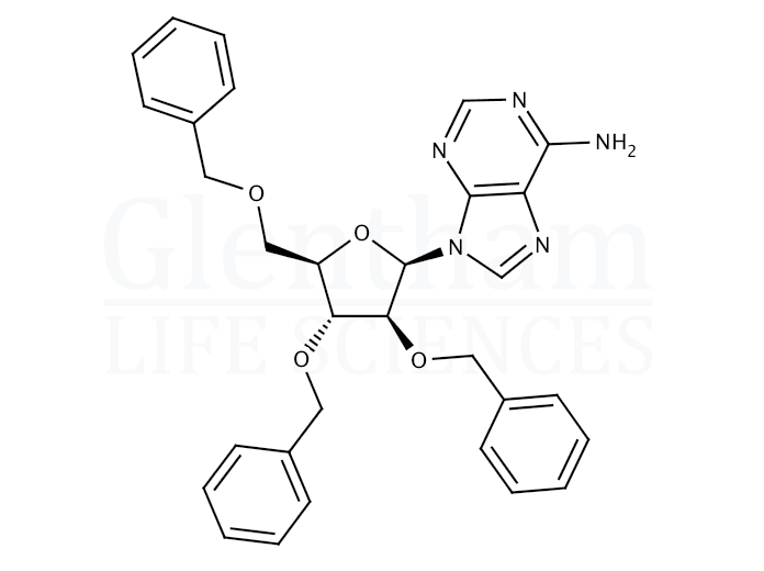 9-(2'',3'',5''-Tri-O-benzyl-b-D-arabinofuranosyl)adenine Structure