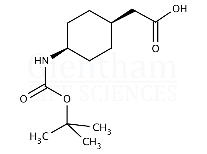 cis-[4-(Boc-amino)cyclohexyl]acetic acid   Structure
