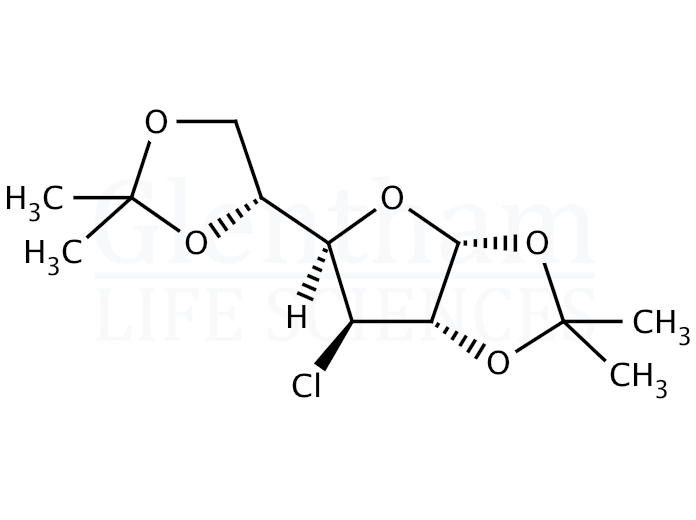 3-Chloro-3-deoxy-1,2:5,6-di-O-isopropylidene-a-D-glucofuranose Structure