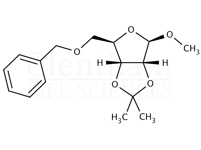 Structure for  Methyl 2,3-O-Isopropylidene-5-O-benzyl-β-D-ribofuranoside  (33019-63-5)