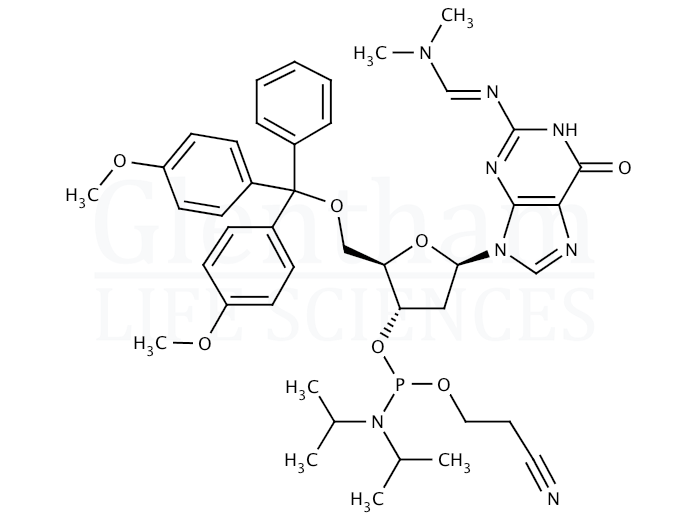 2''-Deoxy-N2-DMF-5''-O-DMT-guanosine 3''-CE phosphoramidite Structure