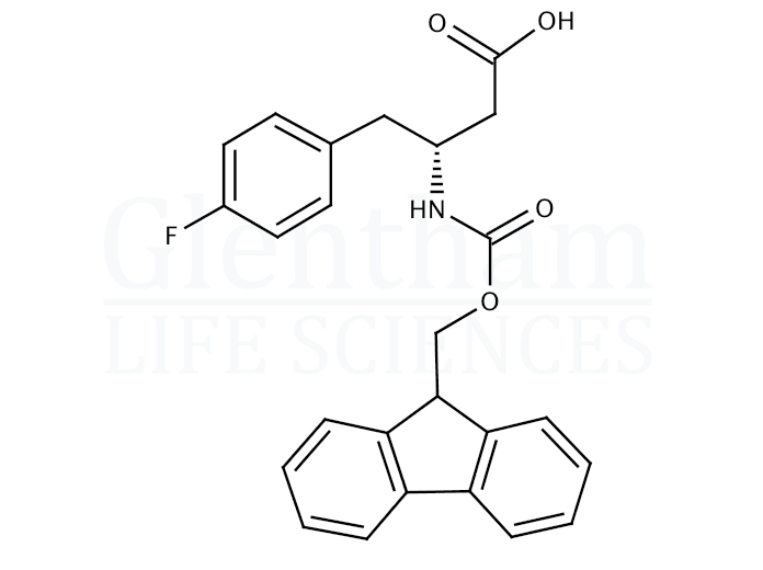 Structure for  (R)-Fmoc-4-fluoro-β-Homophe-OH     (331763-70-3)