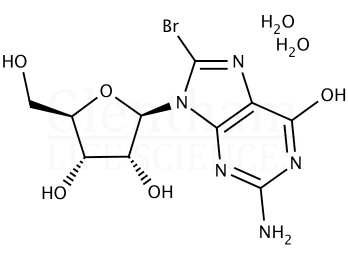 Structure for 8-Bromoguanosine hydrate
